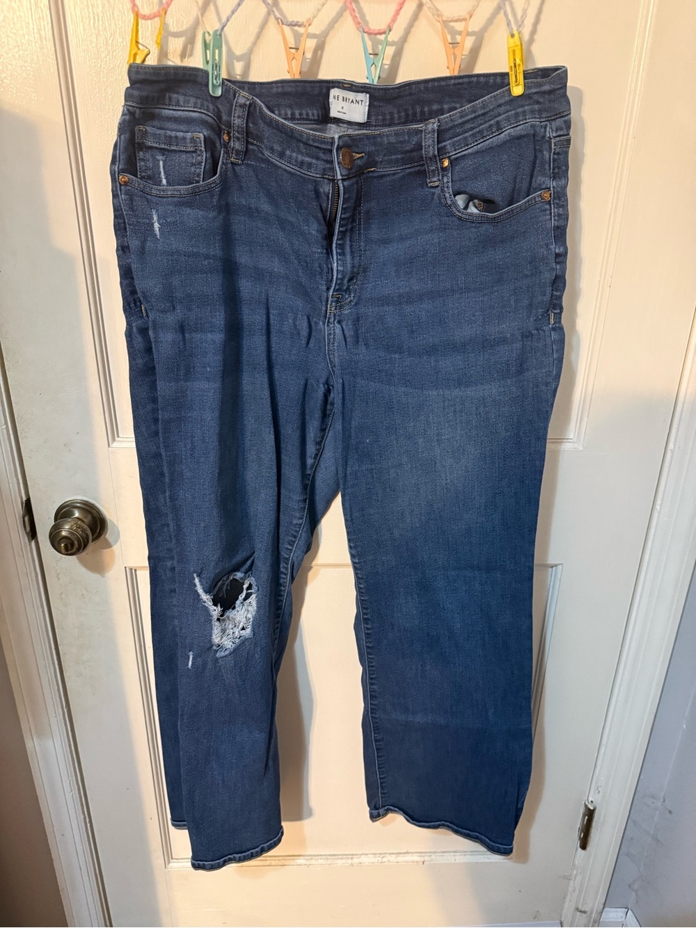 Lane Bryant Mid-Rise Distressed Blue Jeans
